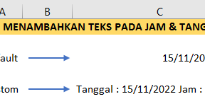 Menambahkan Teks Tanggal dan Jam Otomatis Pada Rumus Excel NOW